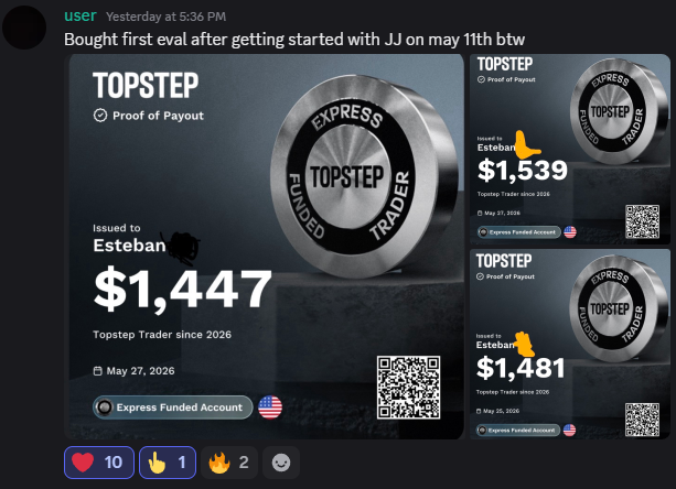 Payout proof from Esteban