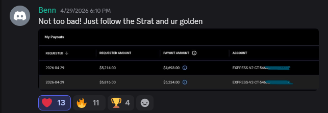 Payout proof from Benn