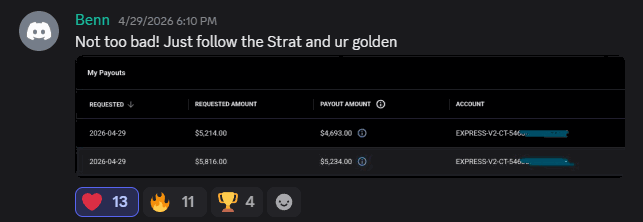 Payout proof from Benn