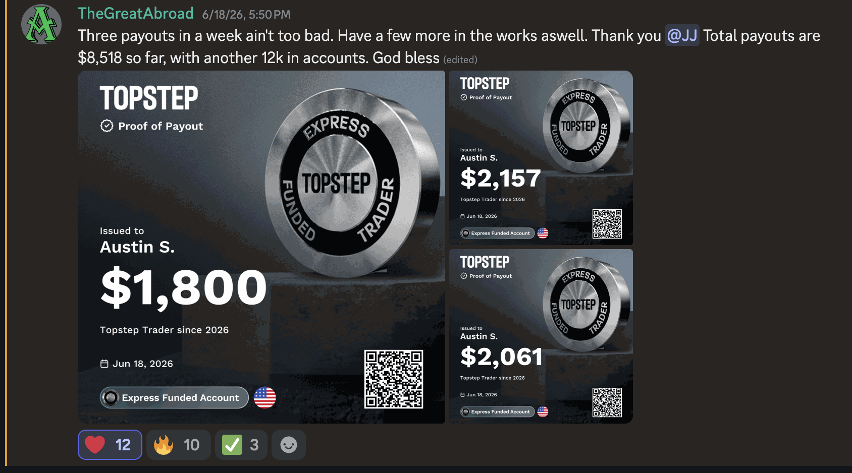Payout proof from TheGreatAbroad