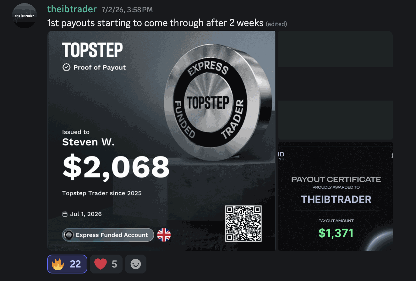 Payout proof from theibtrader